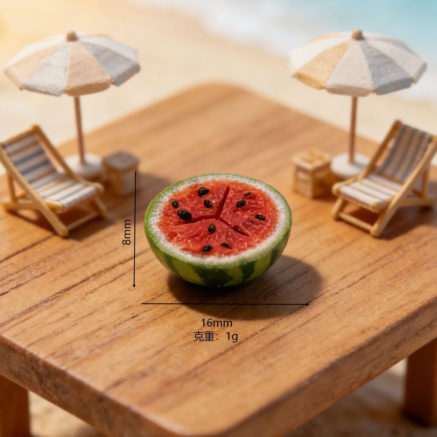 Miniature half-watermelon scene ornament