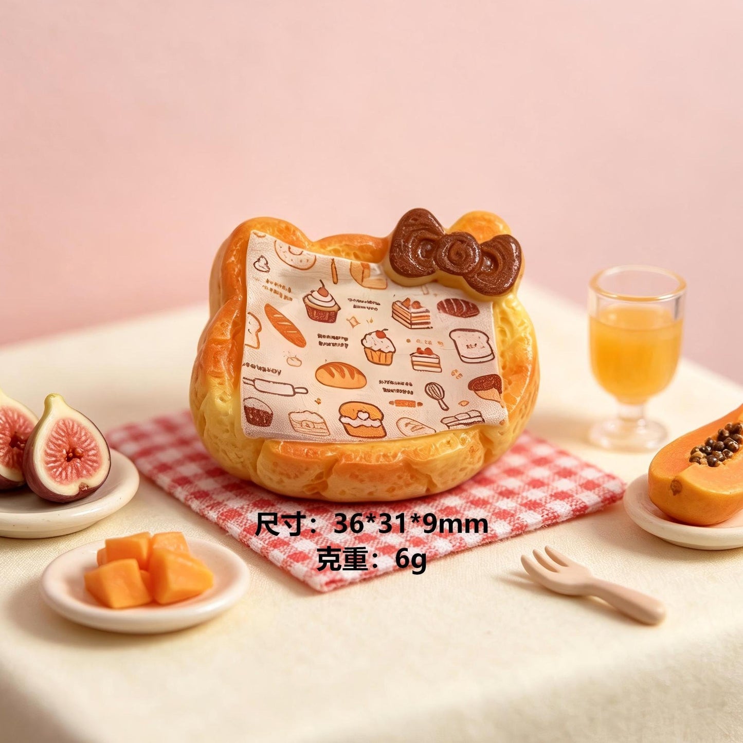 Cartoon Cat Grid Pattern Resin Tray