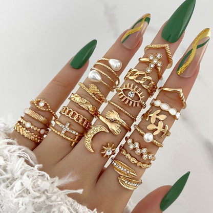 Elegant Multi-Ring Collection Set - Mix & Match Stackable Rings