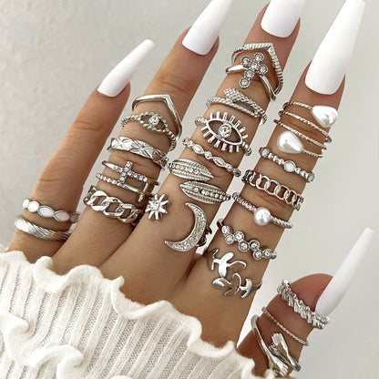 Elegant Multi-Ring Collection Set - Mix & Match Stackable Rings
