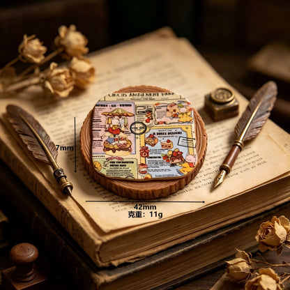 Round wooden stake newspaper holder