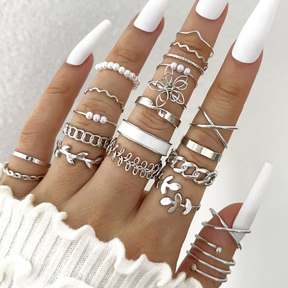 Elegant Multi-Ring Collection Set - Mix & Match Stackable Rings