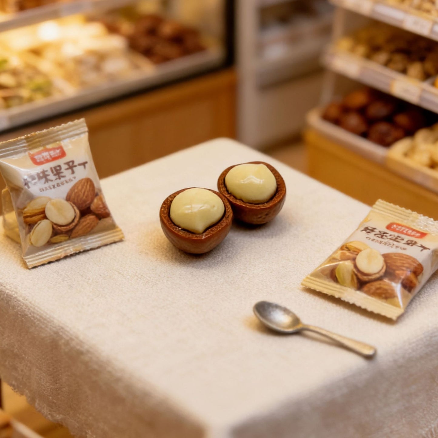 Nut-themed miniature food toys