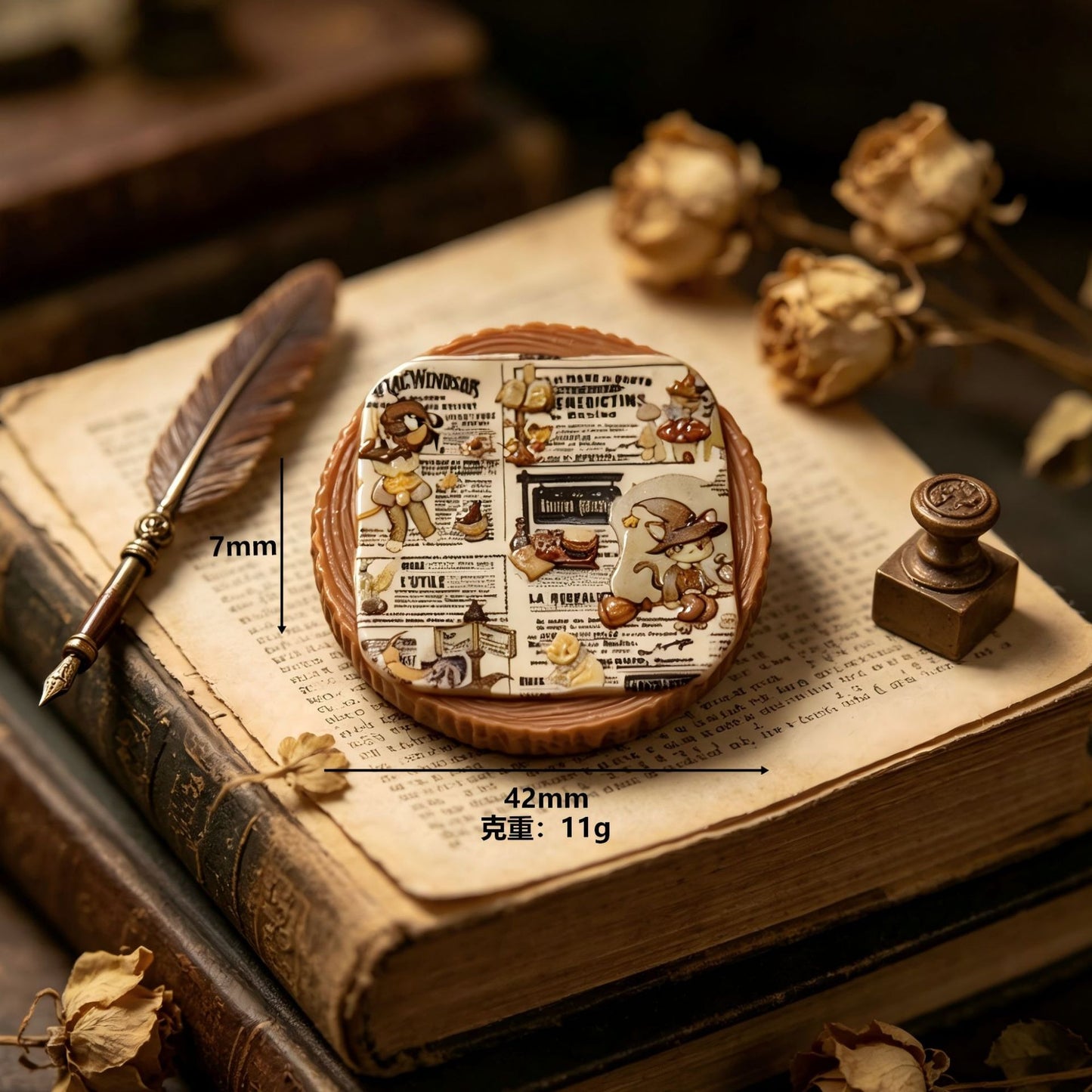 Round wooden stake newspaper holder