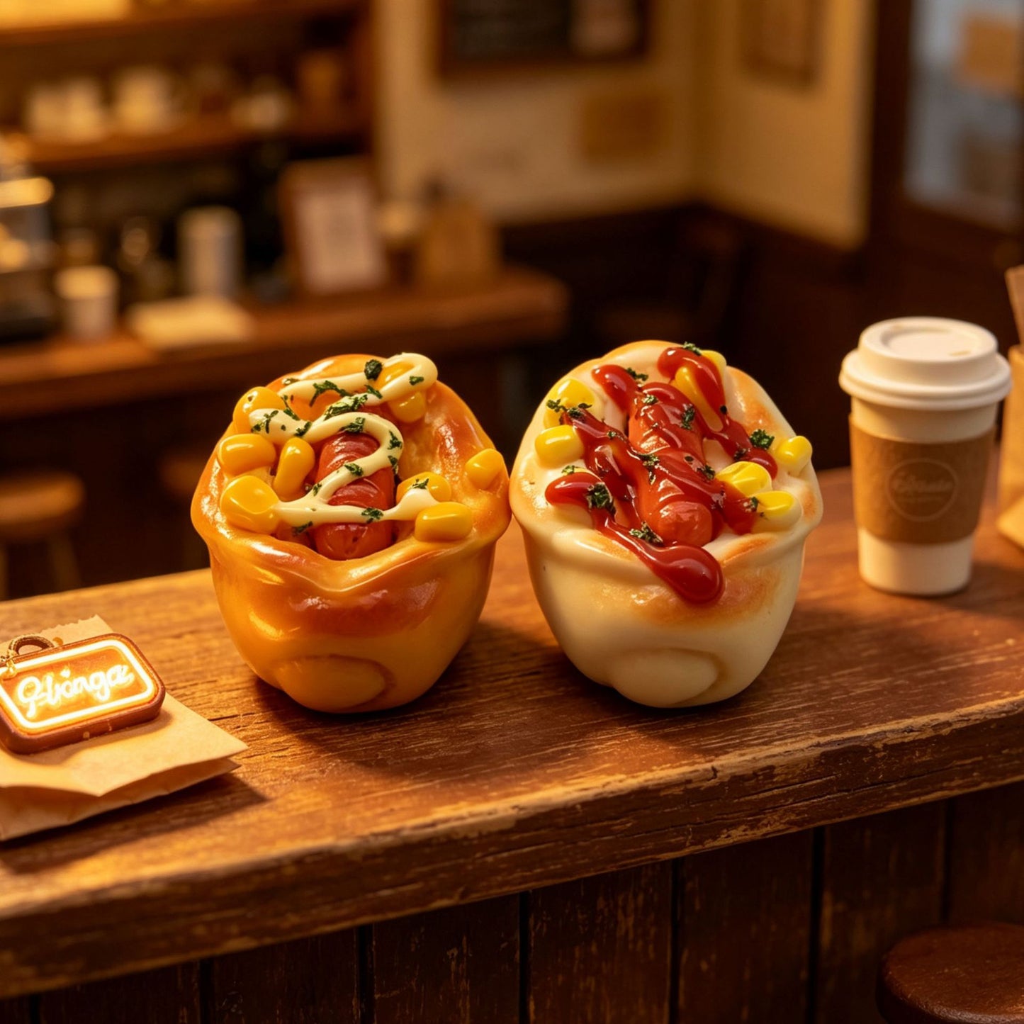 Micro landscape cheese sausage hot dog miniature food toy