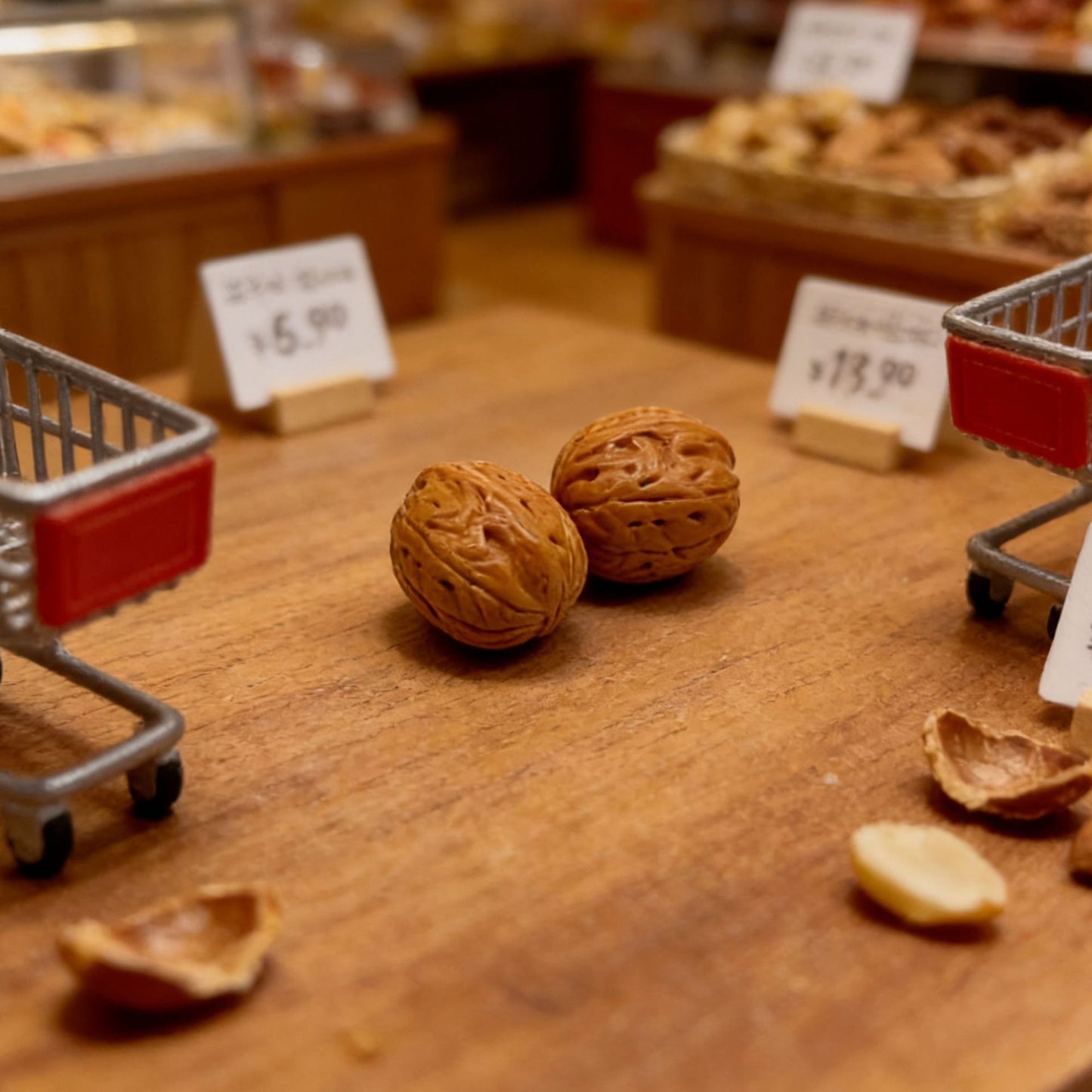 Nut-themed miniature food toys