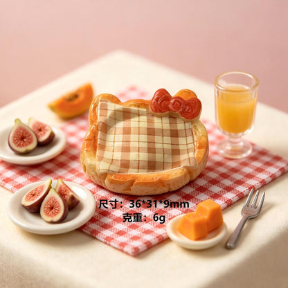 Cartoon Cat Grid Pattern Resin Tray