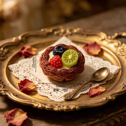 Large French-style fruit and cream egg tart miniature toy