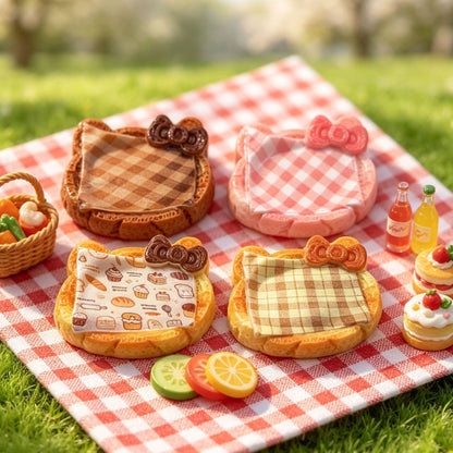 Cartoon Cat Grid Pattern Resin Tray