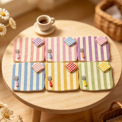 Striped and checkered tray