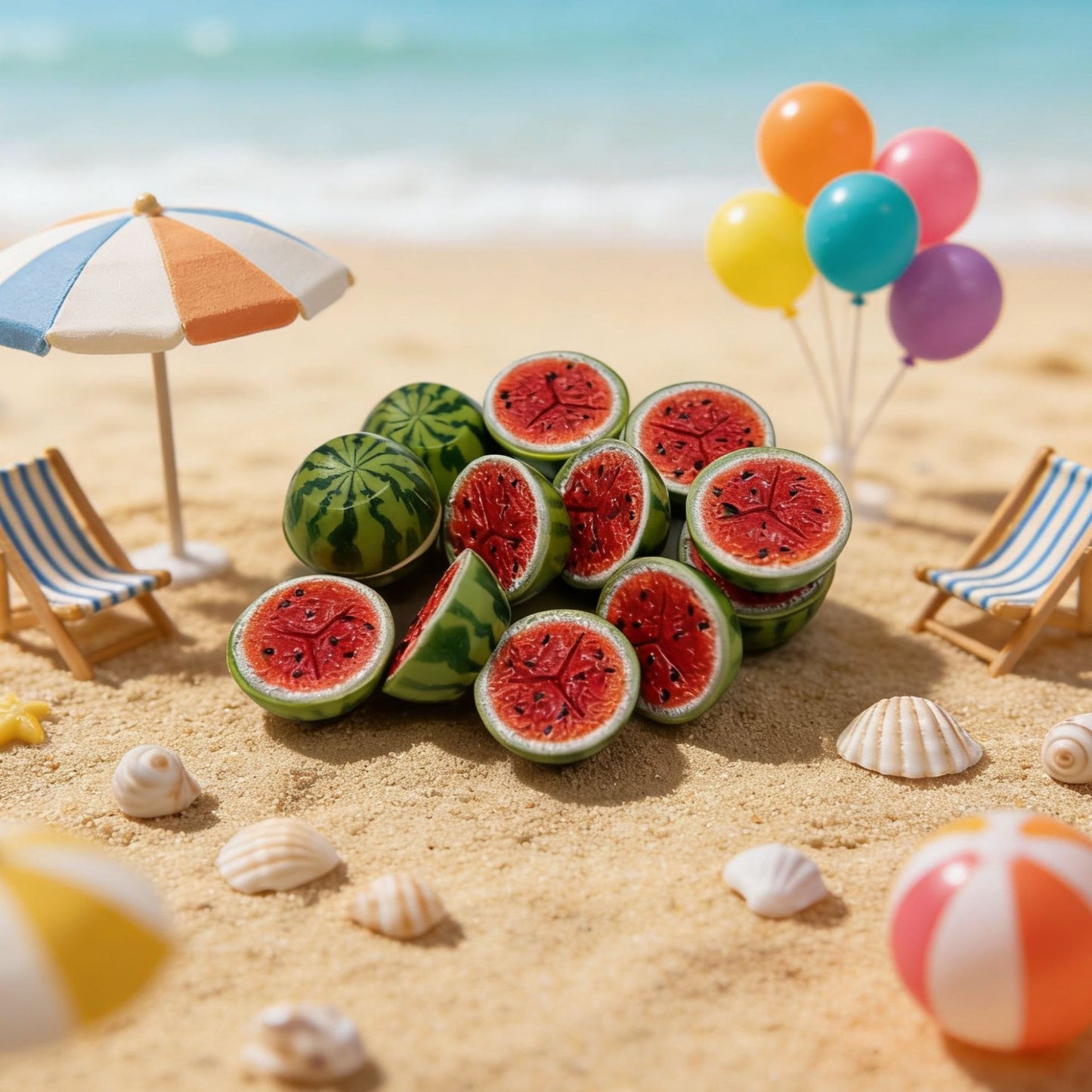 Miniature half-watermelon scene ornament