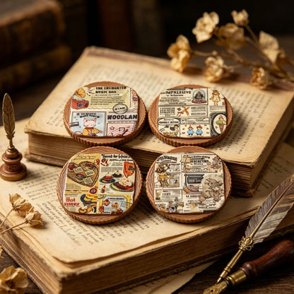 Round wooden stake newspaper holder