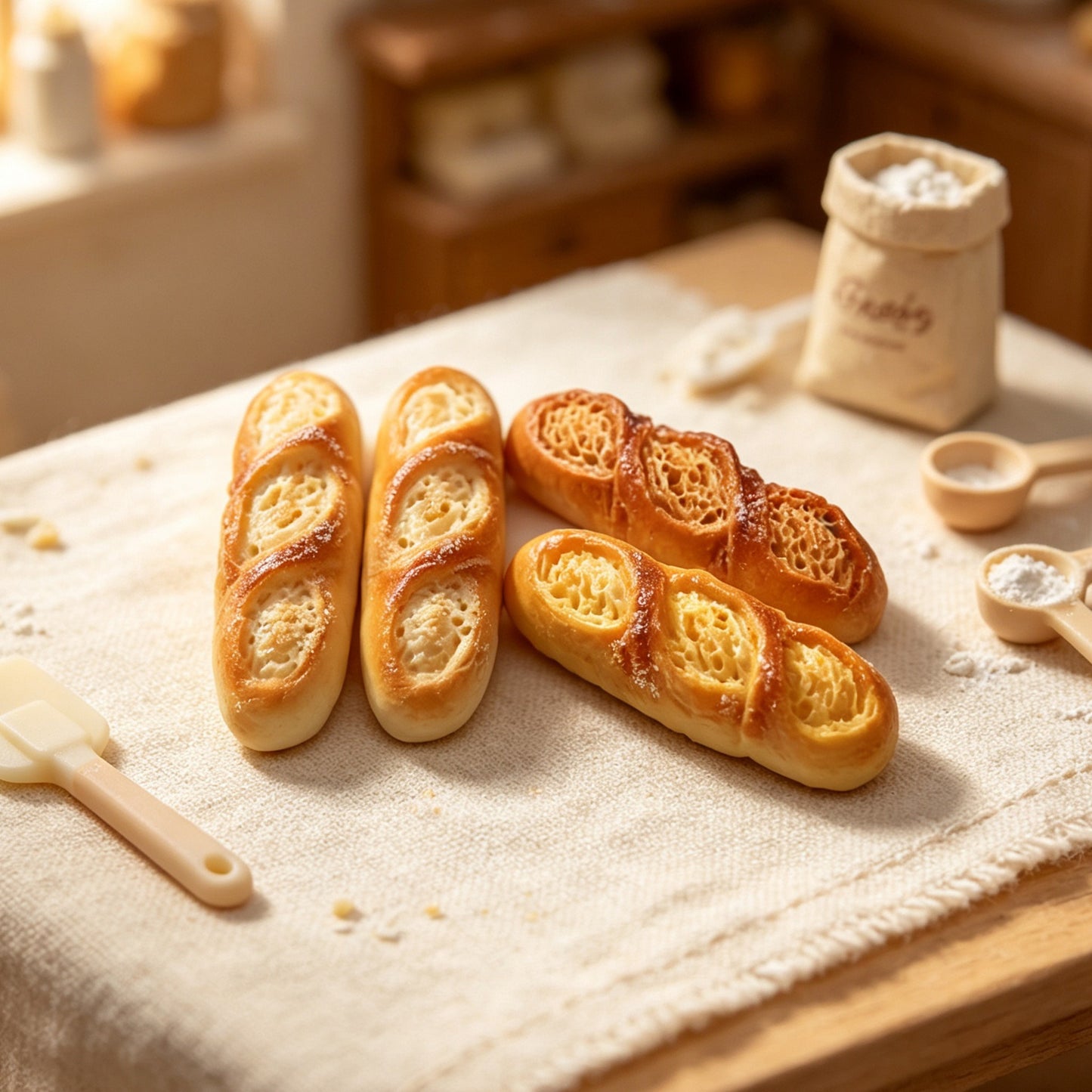 Mini Baguette Replica Breakfast Bread