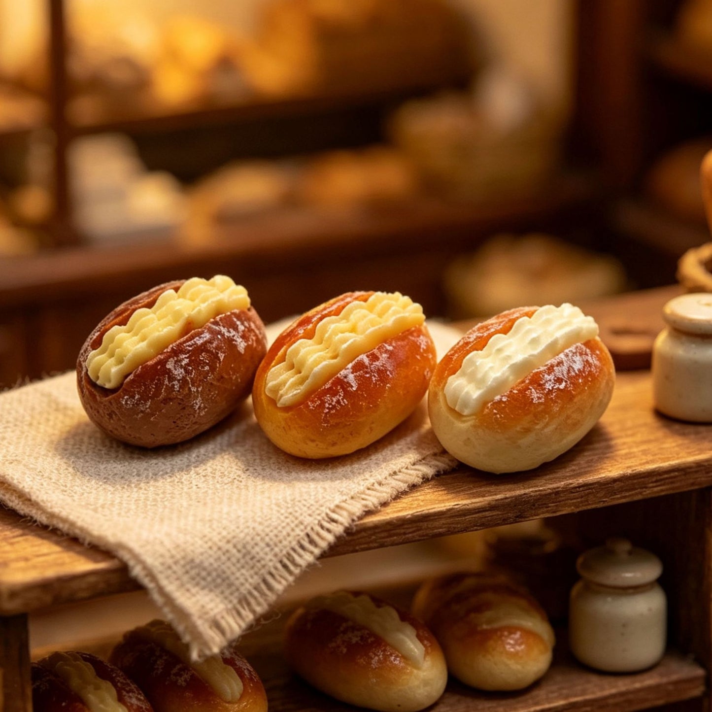 Cream-filled bread (realistic replica)