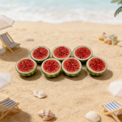 Miniature half-watermelon scene ornament