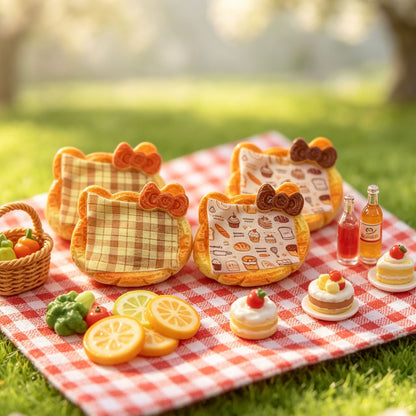 Cartoon Cat Grid Pattern Resin Tray