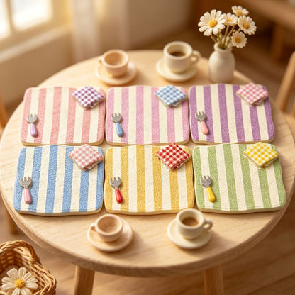 Striped and checkered tray