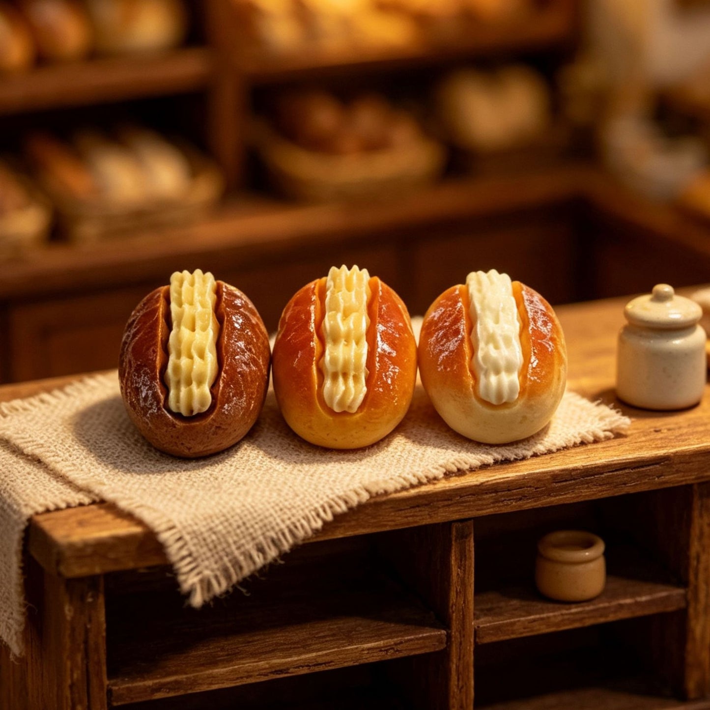 Cream-filled bread (realistic replica)