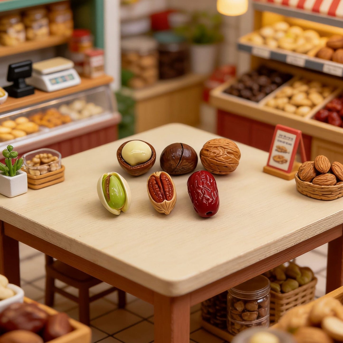 Nut-themed miniature food toys