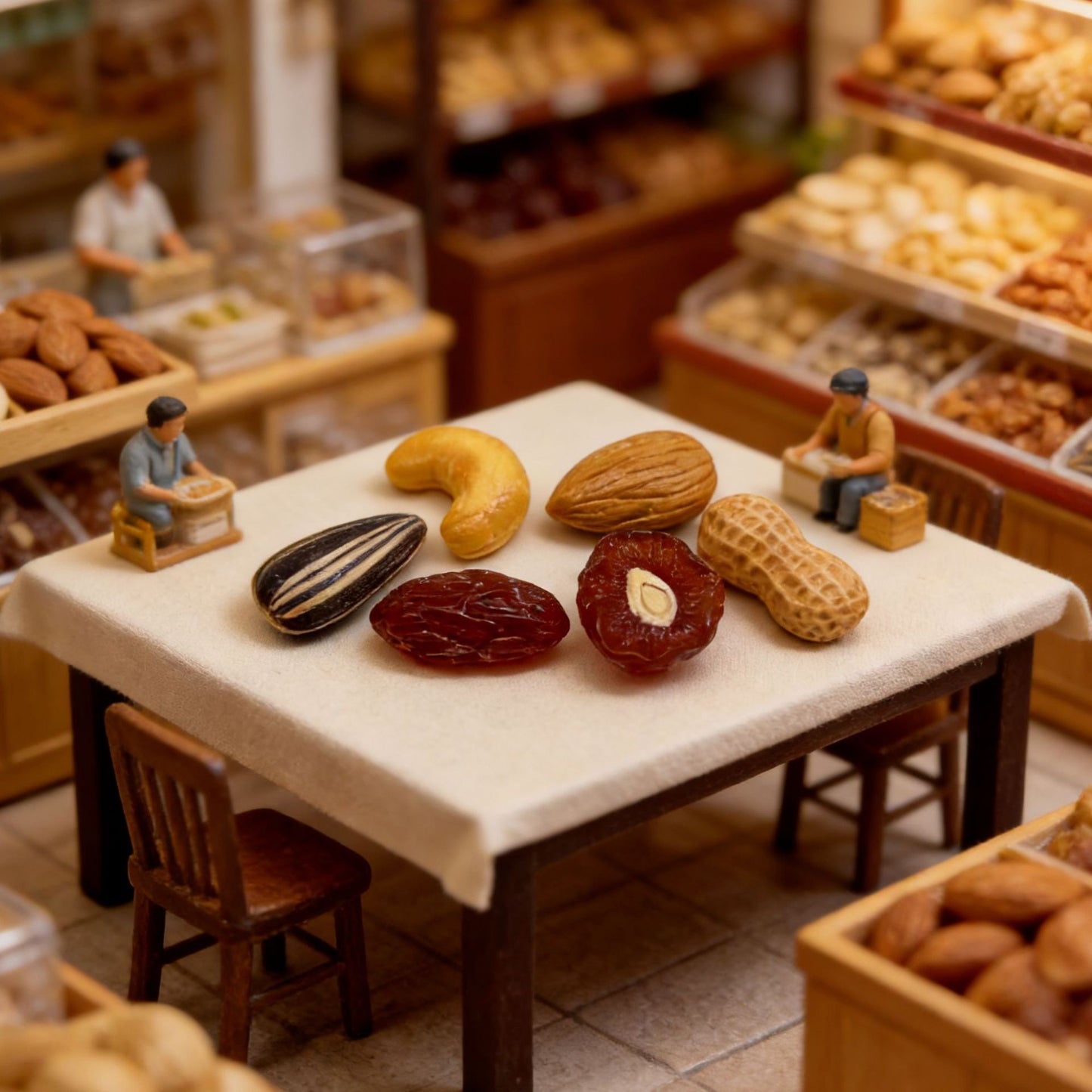 Nut-themed miniature food toys