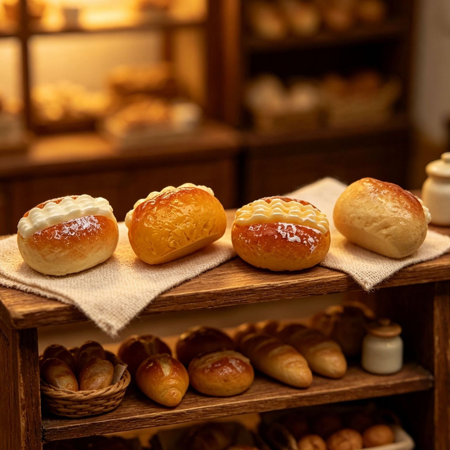 Cream-filled bread (realistic replica)