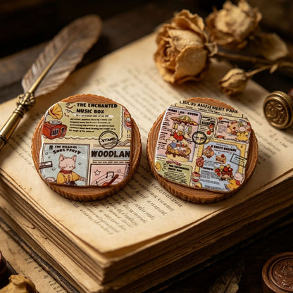 Round wooden stake newspaper holder