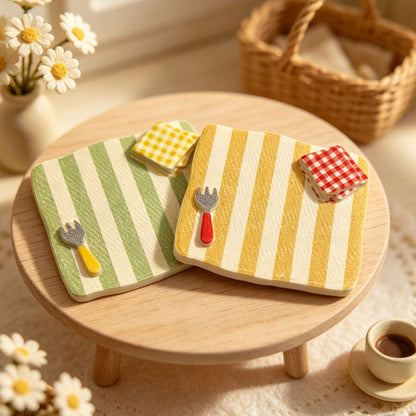 Striped and checkered tray