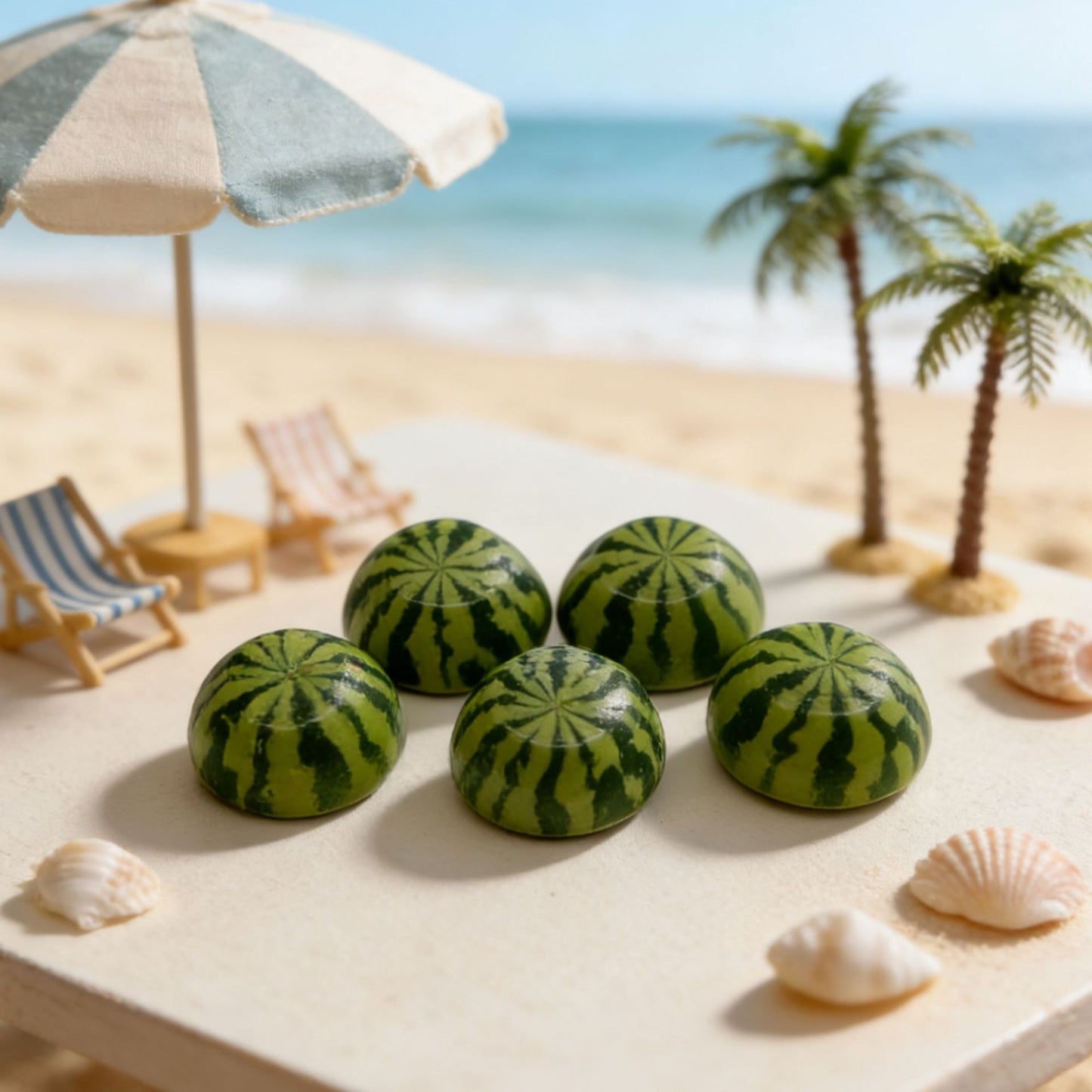 Miniature half-watermelon scene ornament